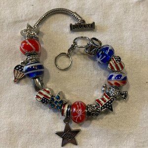 Wrap your wrist in Patriotic Style Bracelet Silver Tone